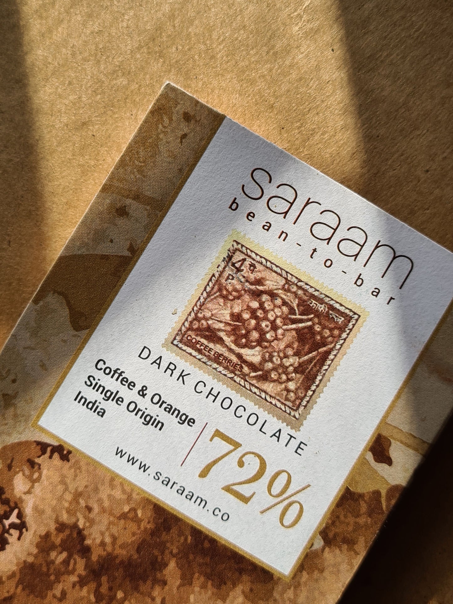 Saraam | 72% Dark Chocolate | Coffee & Orange | Single-Origin | India | 70 gm